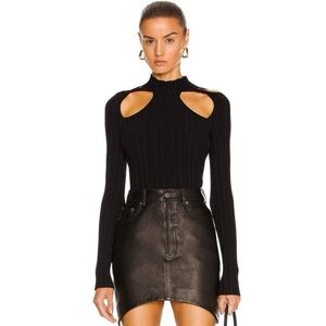 Dion Lee Skivvy Collarbone Sweater in Black